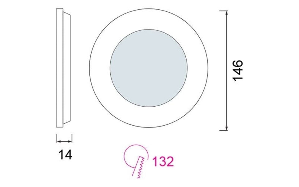 HLW LED Inbouw LED Downlight Slim 9W - Warm Wit 2700K - Mat Wit Aluminium Ø146mm