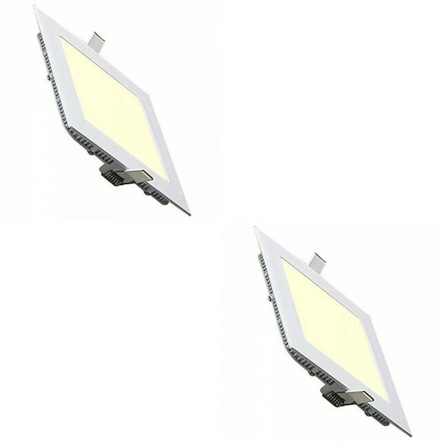 LED Downlight Slim 2 Pack 9W Warm Wit 2700K Inbouw Vierkant Binnenverlichting
