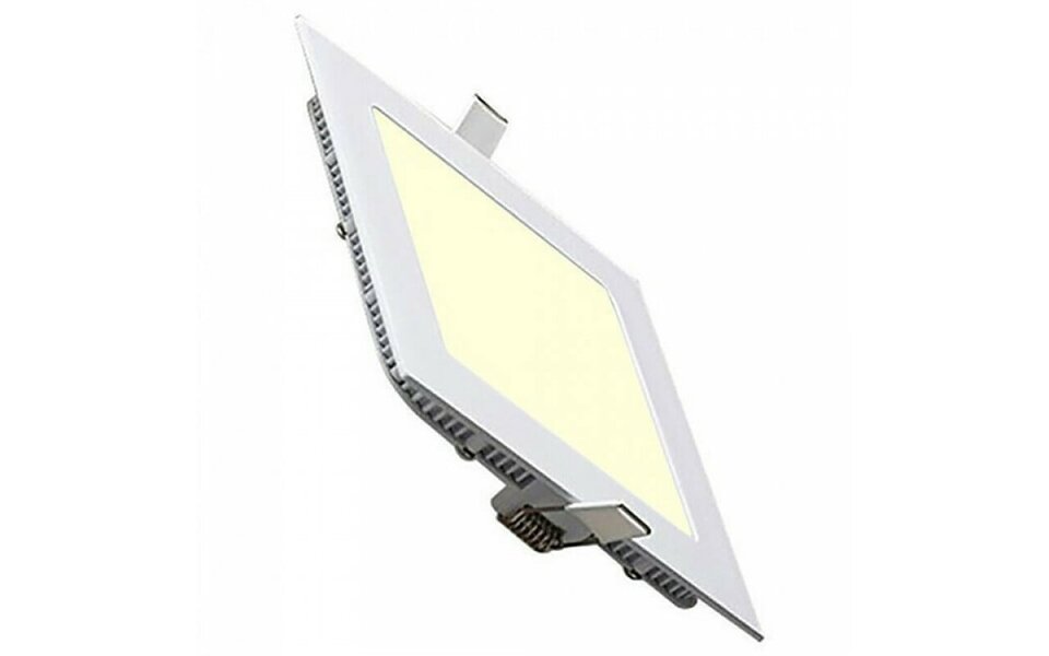 HLW LED LED Downlight Slim 2 Pack - Inbouw Vierkant 9W LED Warm Wit 2700K Mat Wit Aluminium