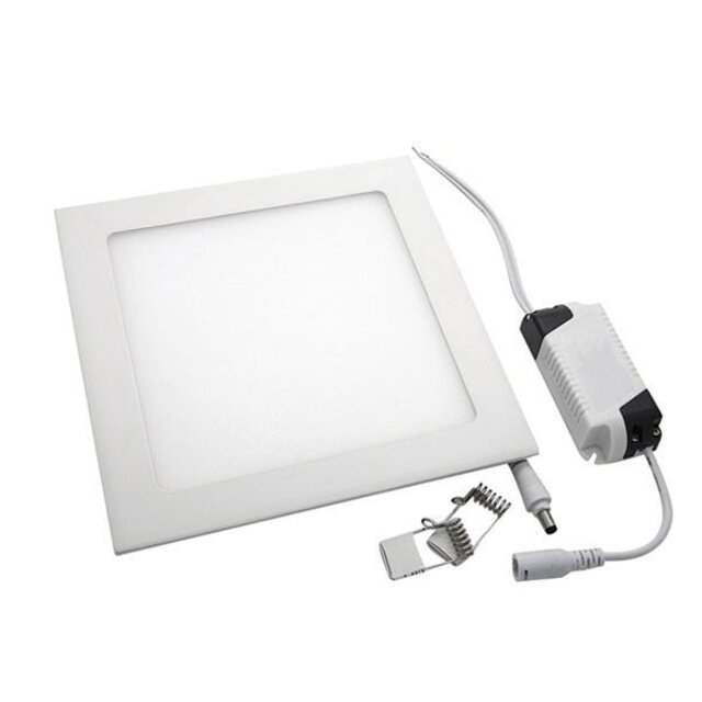 HLW LED LED Downlight Slim 2 Pack - Recessed Square 9W LED Warm White 2700K Matte White Aluminum