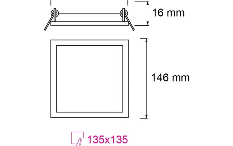 HLW LED LED Downlight Slim 2 Pack - Inbouw Vierkant 9W LED Warm Wit 2700K Mat Wit Aluminium