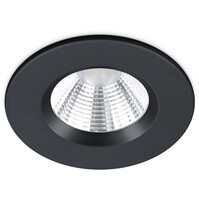 Inbouw LED Spot 5W Dimbaar IP65 Warm Wit 3000K Mat Zwart