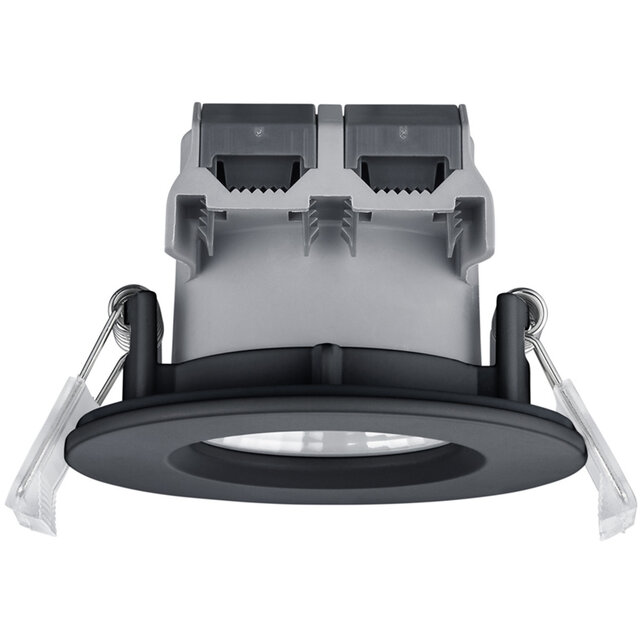 mat zwarte inbouw LED spot 5W dimbaar warm wit 3000K waterdicht IP65 binnenverlichting