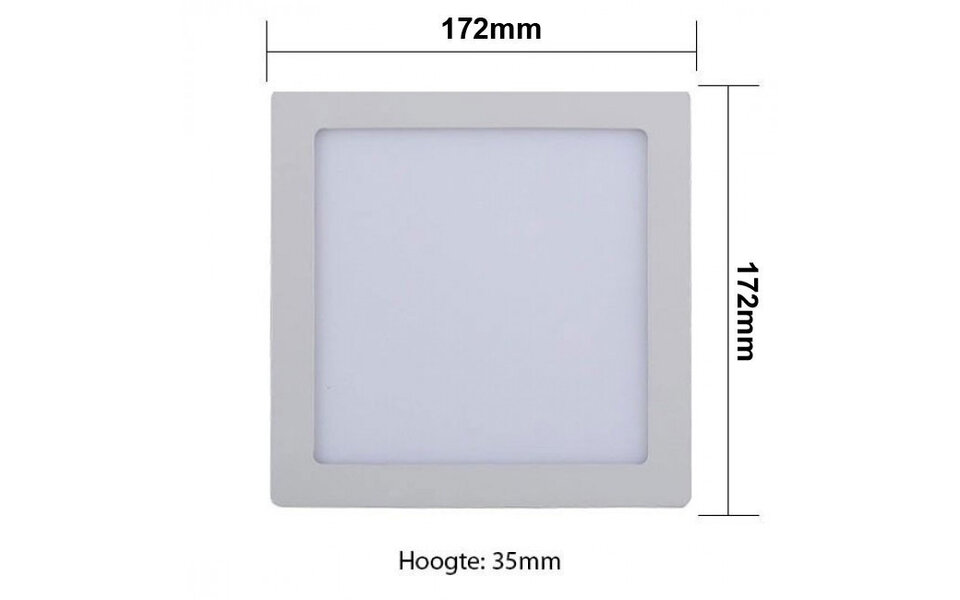 HLW LED LED Downlight Pro - Surface Mounted Square 12W LED Lamp Neutral White 4000K