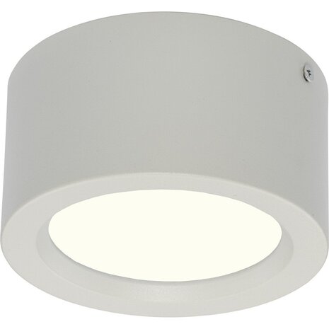 LED Downlight Opbouw Rond Hoog 10W - Natuurlijk Wit 4200K - Mat Wit Aluminium Ø140mm