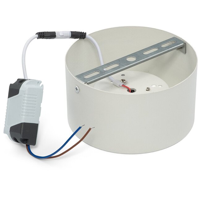 HLW LED LED Downlight Opbouw Rond Hoog 10W - Natuurlijk Wit 4200K - Mat Wit Aluminium Ø140mm