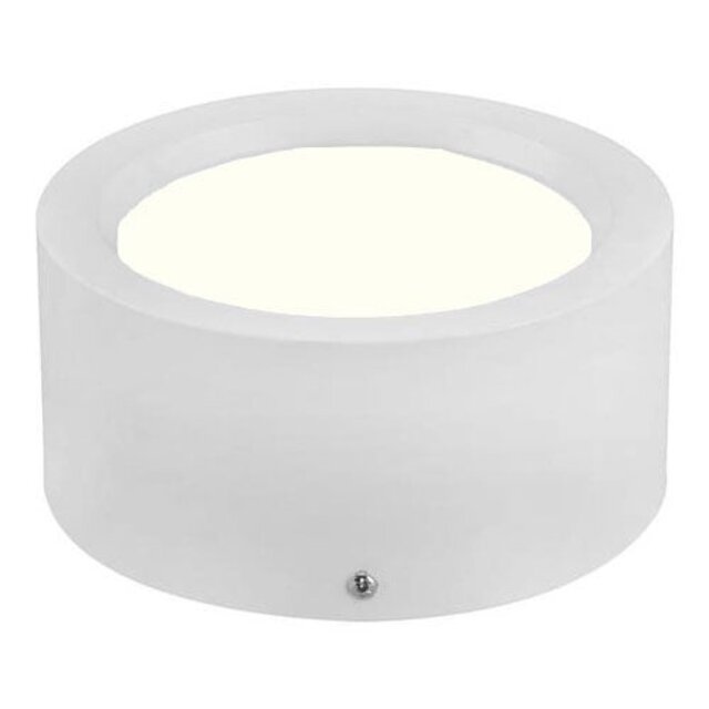 HLW LED LED Downlight Surface Mounted Round High 10W - Natural White 4200K - Matte White Aluminum Ø140mm