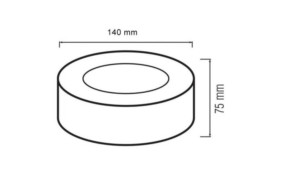 HLW LED LED Downlight Surface Mounted Round High 10W - Natural White 4200K - Matte White Aluminum Ø140mm