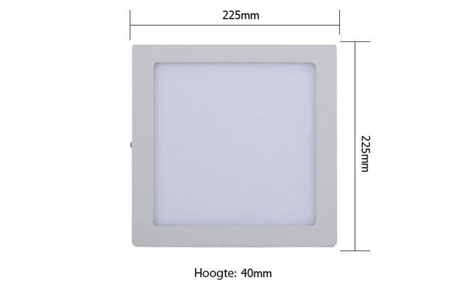 HLW LED Surface-Mounted LED Downlight 18W - Natural White 4200K - Square Matte White Aluminum 225mm
