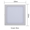 HLW LED Surface-Mounted LED Downlight 18W - Natural White 4200K - Square Matte White Aluminum 225mm