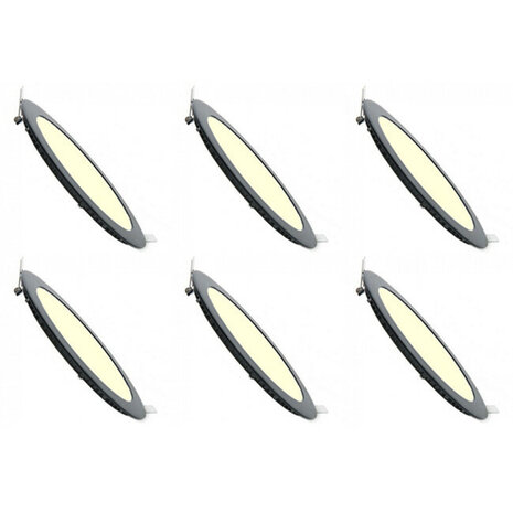 LED Downlight Slim 6 Pack - Inbouw Rond 3W Dimbaar Warm Wit 2700K LED Downlight Slim 6 Pack - Inbouw Rond 3W Dimbaar Warm Wit 2700K