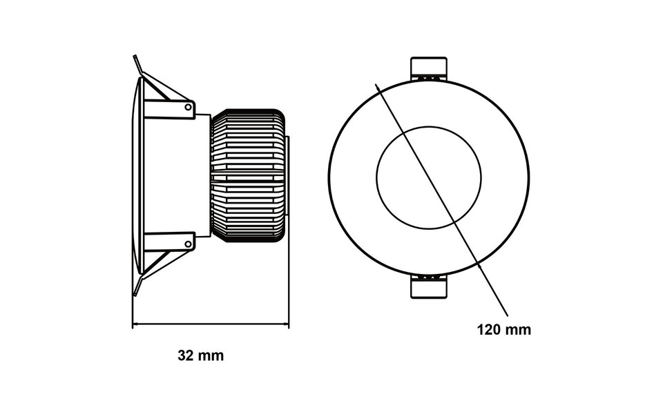 HLW LED Inbouw LED Downlight Rond 12W Warm Wit 2700K–3000K Mat Wit Aluminium Ø120mm HLW LED Inbouw LED Downlight Rond 12W Warm Wit 2700K–3000K Mat Wit Aluminium Ø120mm