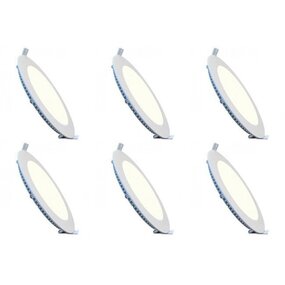 LED Downlight Slim 6W - Dimbaar Inbouw LED Lamp Ø120mm 6 Pack LED Downlight Slim 6W - Dimbaar Inbouw LED Lamp Ø120mm 6 Pack