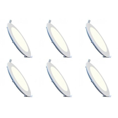 Dimbare Inbouw LED Downlight 6W - Natuurlijk Wit 4200K - Slim & Stijlvol Ø120mm 6 Pack