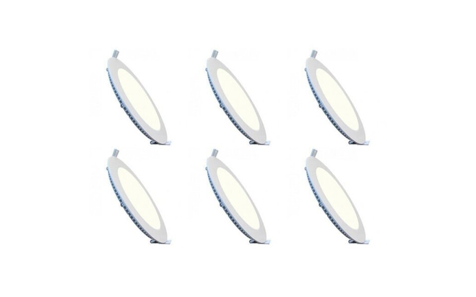 HLW LED Dimmable Recessed LED Downlight 6W - Natural White 4200K - Slim & Stylish Ø120mm 6 Pack
