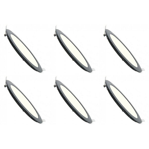HLW LED LED Downlight Slim 6 Pack - Inbouw 3W Dimbaar - Natuurlijk Wit 4200K, Mat Zwart, Ø83mm HLW LED LED Downlight Slim 6 Pack - Inbouw 3W Dimbaar - Natuurlijk Wit 4200K, Mat Zwart, Ø83mm