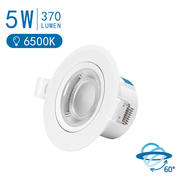 HLW LED LED Spot - Inbouw LED Downlight 5W Koud Wit 6000K Daglicht Wit - Aigi Lola HLW LED LED Spot - Inbouw LED Downlight 5W Koud Wit 6000K Daglicht Wit - Aigi Lola