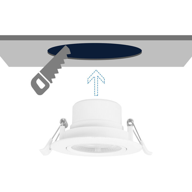 HLW LED LED Spot - Inbouw LED Downlight 5W Koud Wit 6000K Daglicht Wit - Aigi Lola HLW LED LED Spot - Inbouw LED Downlight 5W Koud Wit 6000K Daglicht Wit - Aigi Lola
