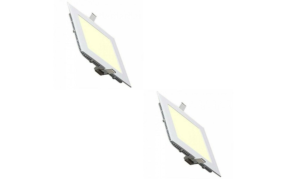 HLW LED LED Downlight Slim 2 Pack - Recessed Square 15W LED Warm White 2700K HLW LED LED Downlight Slim 2 Pack - Recessed Square 15W LED Warm White 2700K