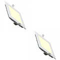 LED Downlight Slim 2 Pack - Recessed LED Downlight 3W Warm White 2700K, Matte White Aluminum