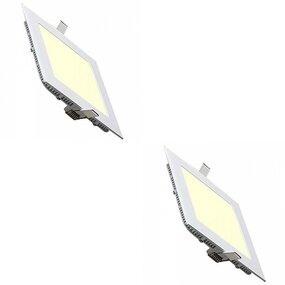 LED Downlight Slim 2 Pack - Inbouw Vierkant 3W Warm Wit 2700K LED Downlight Slim 2 Pack - Inbouw Vierkant 3W Warm Wit 2700K
