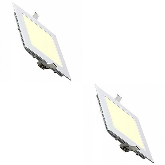 LED Downlight Slim 2 Pack - Inbouw Vierkant 3W Warm Wit 2700K Binnenverlichting