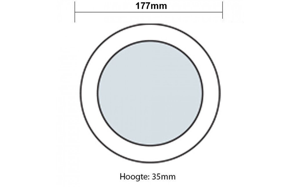 HLW LED LED Downlight Pro 12W Warm White 2700K–3000K Surface Mounted Round Matte White Ø177mm