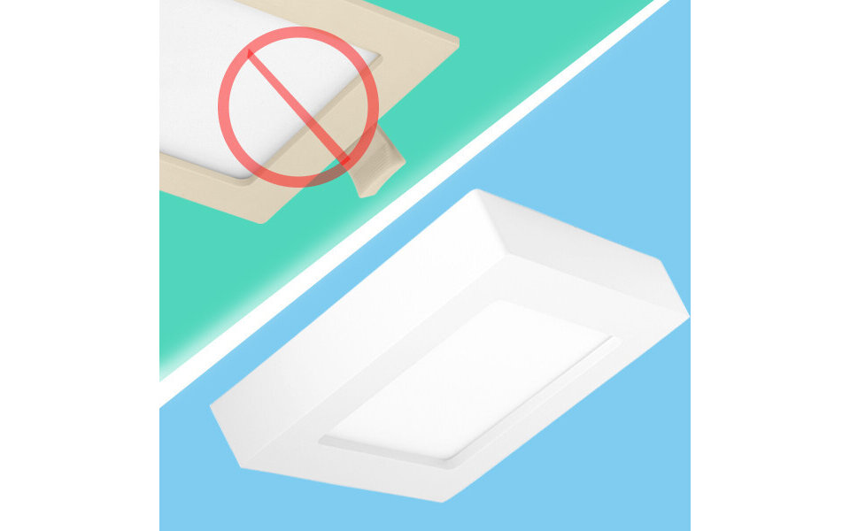 HLW LED Opbouw LED Downlight Slim Pro 6W - Warm Wit 2700K–3000K, Mat Wit, Vierkant