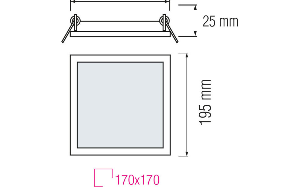 HLW LED LED Downlight Slim 2 Pack - Recessed LED Downlight Square 15W Natural White 4200K