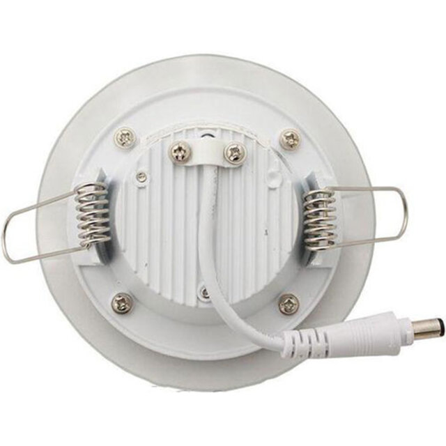 HLW LED LED Downlight Slim 6W - Recessed Round LED Lamp Warm White 2700K–3000K Matt White Glass Ø96mm