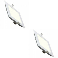 LED Downlight Slim 2 Pack - Recessed Square 9W Natural White
