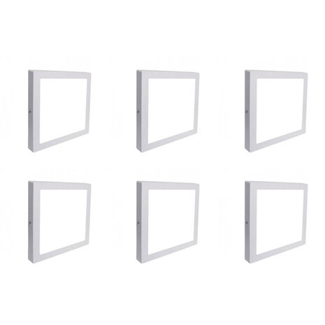 LED Downlight 6 Pack - Opbouw Vierkant 18W LED lamp, Helder Koud Wit 6000K LED Downlight 6 Pack - Opbouw Vierkant 18W LED lamp, Helder Koud Wit 6000K