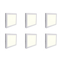 LED Downlight 6 Pack - Surface-mounted Square 12W Natural White 4200K LED Downlight 6 Pack - Surface-mounted Square 12W Natural White 4200K