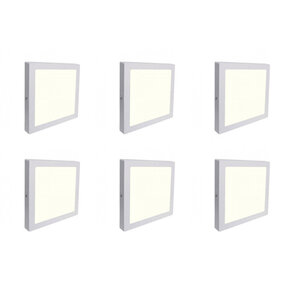 LED Downlight 6 Pack - Opbouw Vierkant 12W Natuurlijk Wit 4200K LED Downlight 6 Pack - Opbouw Vierkant 12W Natuurlijk Wit 4200K