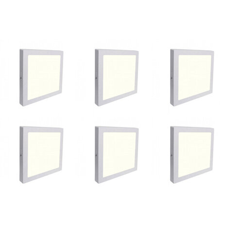 LED Downlight 6 Pack - Opbouw Vierkant 12W LED Lamp Natuurlijk Wit 4200K 170mm LED Downlight 6 Pack - Opbouw Vierkant 12W LED Lamp Natuurlijk Wit 4200K 170mm