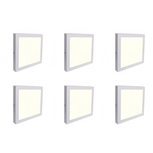 LED Downlight 6 Pack - Opbouw Vierkant 12W Natuurlijk Wit 4200K Binnenverlichting LED Downlight 6 Pack - Opbouw Vierkant 12W Natuurlijk Wit 4200K Binnenverlichting