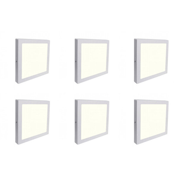 HLW LED LED Downlight 6 Pack - Opbouw Vierkant 12W LED Lamp Natuurlijk Wit 4200K 170mm HLW LED LED Downlight 6 Pack - Opbouw Vierkant 12W LED Lamp Natuurlijk Wit 4200K 170mm