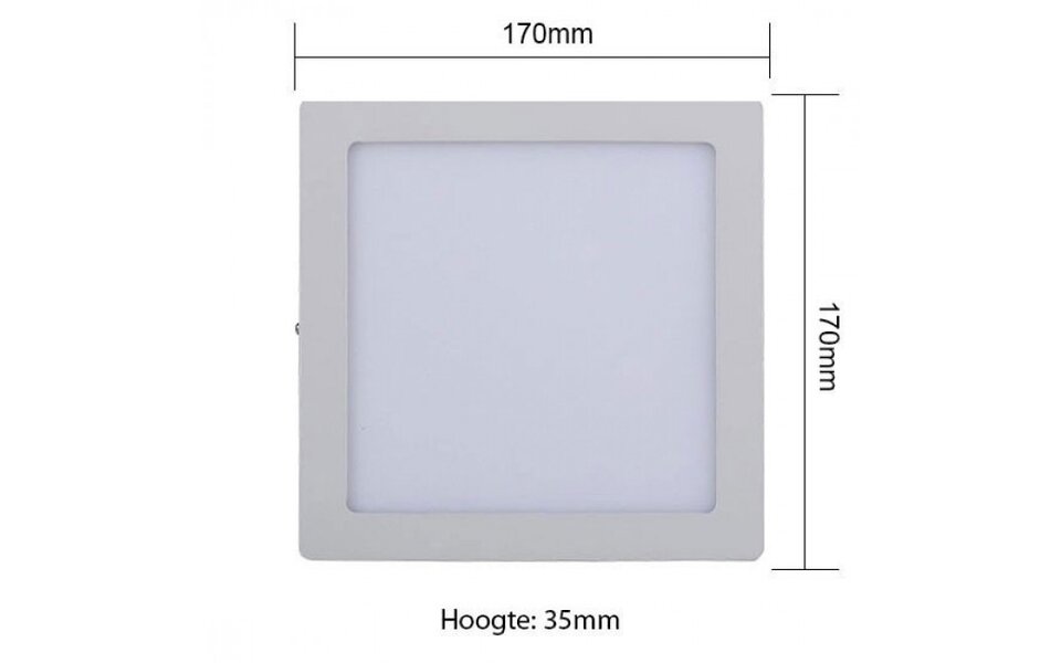 HLW LED LED Downlight 6 Pack - Surface-mounted square 12W LED lamp, natural white 4200K 170mm