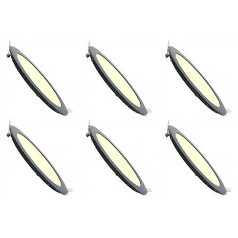 LED Downlight Slim 6 Pack - Inbouw Dimbaar 6W LED Lamp Warm Wit 2700K LED Downlight Slim 6 Pack - Inbouw Dimbaar 6W LED Lamp Warm Wit 2700K