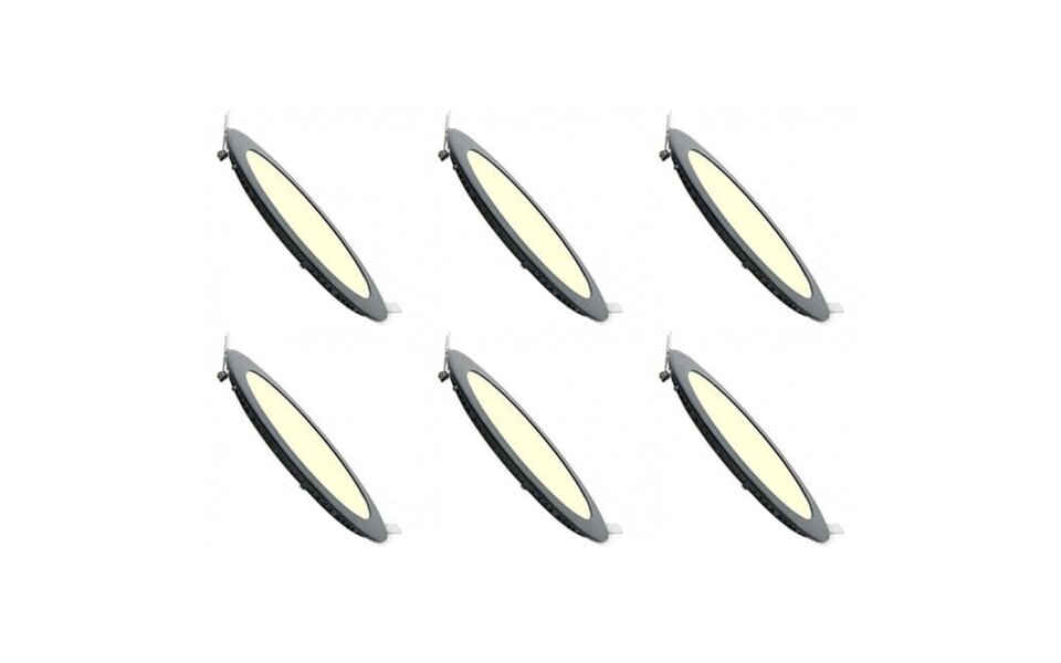 HLW LED LED Downlight Slim 6 Pack - Inbouw Dimbaar 6W LED Lamp Warm Wit 2700K