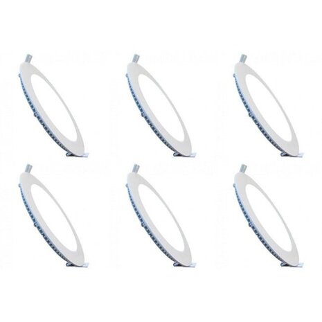 Inbouw LED Downlight Slim 6 Pack - Dimbaar 3W LED Lamp Koud Wit 6000K Inbouw LED Downlight Slim 6 Pack - Dimbaar 3W LED Lamp Koud Wit 6000K