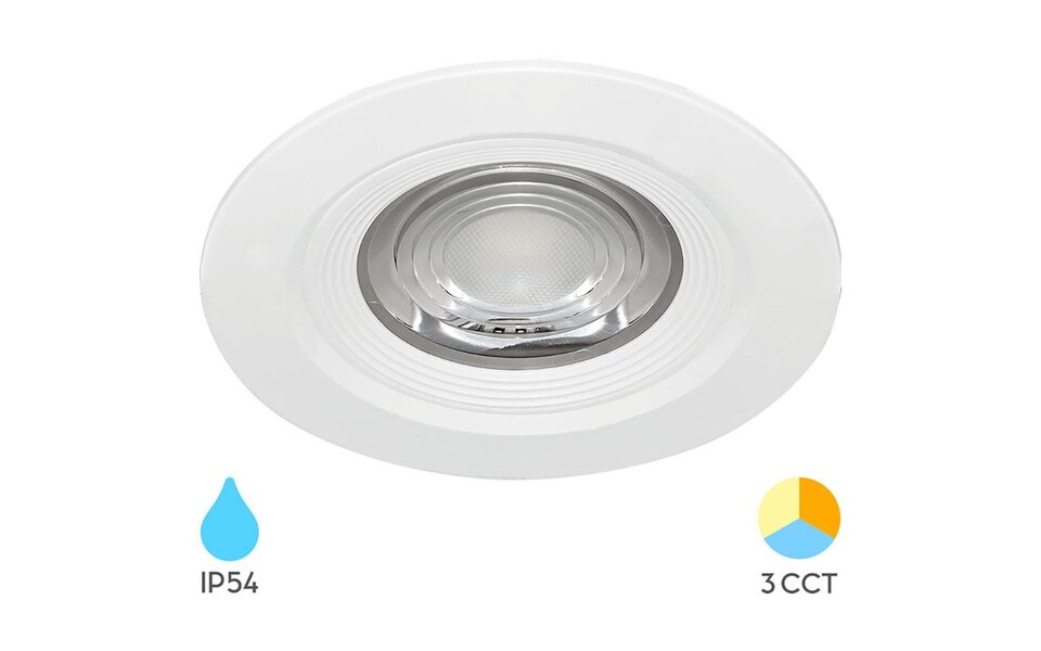 HLW LED LED Recessed LED Spot 7W - Waterproof IP54 Downlight with Warm, Neutral & Daylight White