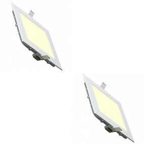 LED Downlight Slim 2 Pack - Inbouw Vierkant 12W Warm Wit 2700K LED Downlight Slim 2 Pack - Inbouw Vierkant 12W Warm Wit 2700K