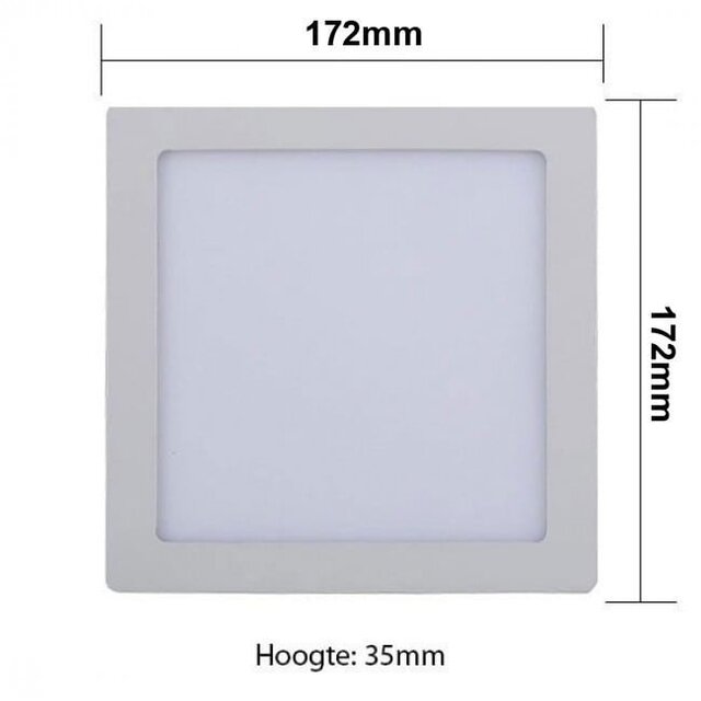 HLW LED LED Downlight Pro - Surface Mounted Square 12W LED Lamp Warm White 2700K–3000K
