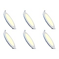 LED Downlight Slim 6 Pack - Inbouw Rond 15W LED Lamp Warm Wit 2700K