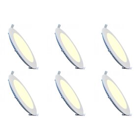 LED Downlight Slim 6 Pack - Inbouw 15W Warm Wit 2700K LED Downlight Slim 6 Pack - Inbouw 15W Warm Wit 2700K