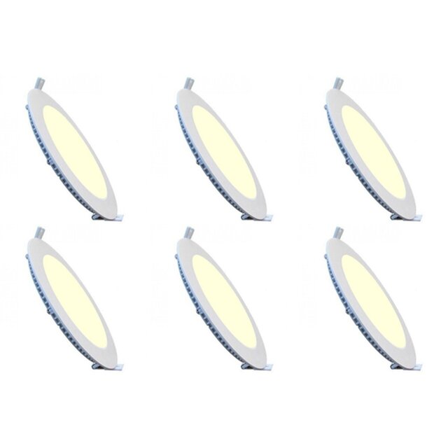 LED Downlight Slim 6 Pack - Inbouw 15W Warm Wit 2700K Binnenverlichting