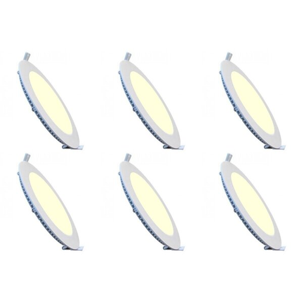 HLW LED LED Downlight Slim 6 Pack - Inbouw Rond 15W LED Lamp Warm Wit 2700K HLW LED LED Downlight Slim 6 Pack - Inbouw Rond 15W LED Lamp Warm Wit 2700K
