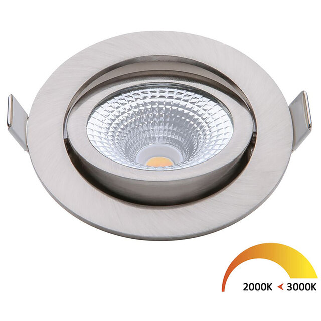 Ronde dimbare inbouw LED spot 5W waterdicht warm wit 3000K 450 lumen