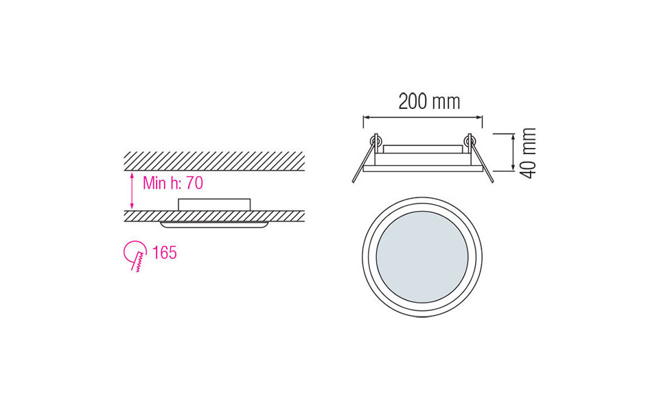 HLW LED Inbouw LED Downlight Slim 15W - Rond, Koud Wit 6000K, Mat Wit Glas Ø200mm
